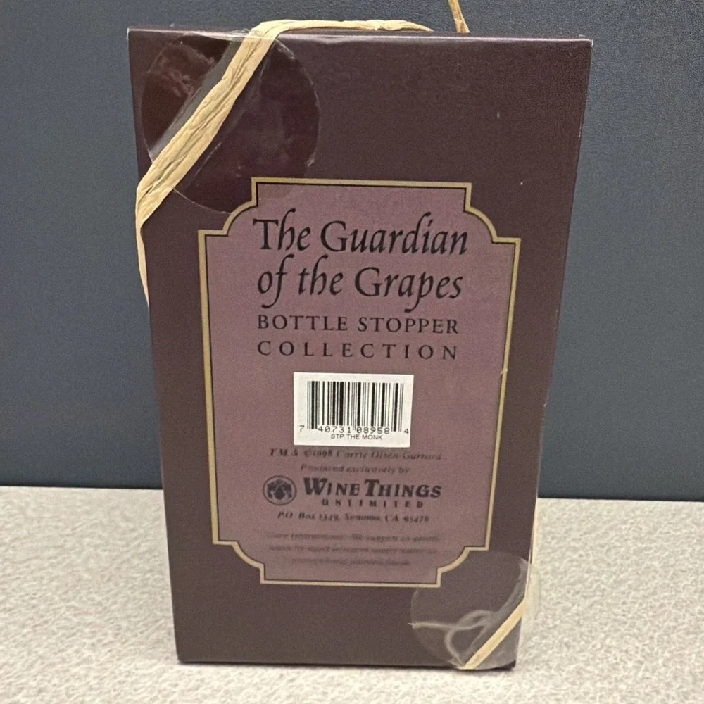 VTG NIB '98 Guardian Of The Grapes Wine Bottle Stopper Cork Carrie Olsen-Garrard